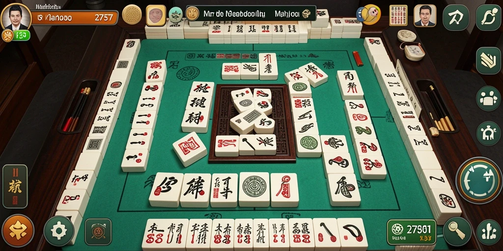 Tangkapan layar utama 2757 menunjukkan gameplay Mahjong yang seru.