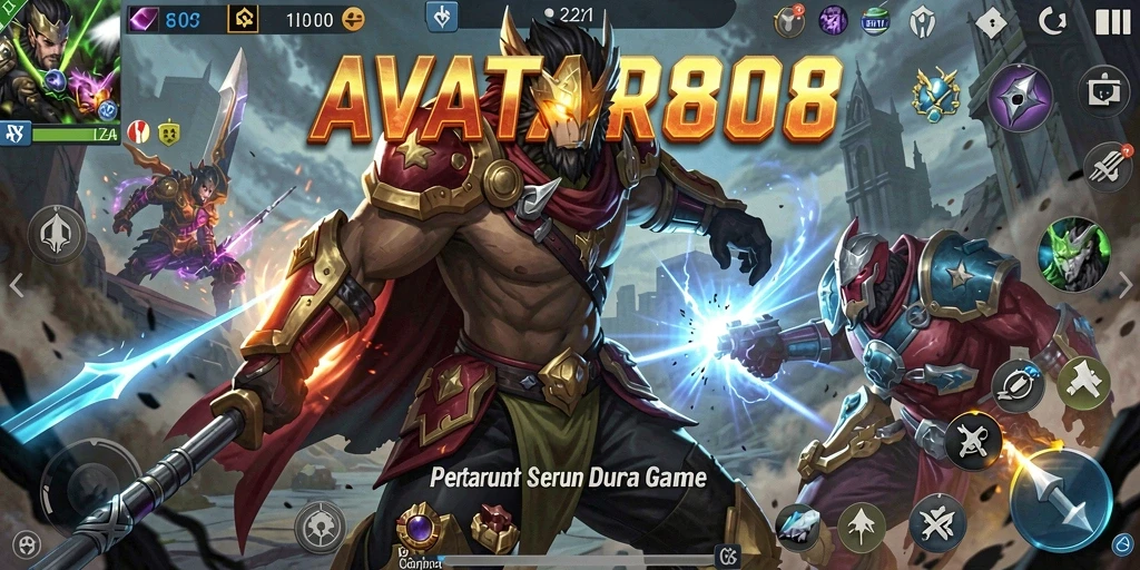 Tampilan seru gameplay AVATAR808 dalam arena pertarungan yang menegangkan.