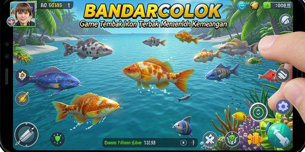 Gameplay seru BANDARCOLOK dengan menembak ikan berwarna-warni.