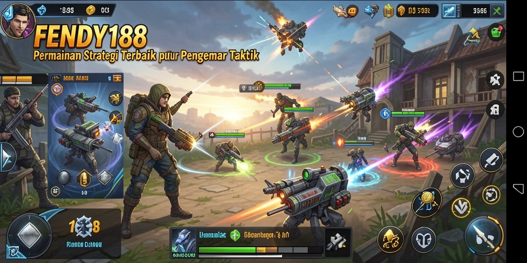 Screenshot utama FENDY188 menampilkan aksi pertempuran strategis yang mendebarkan.