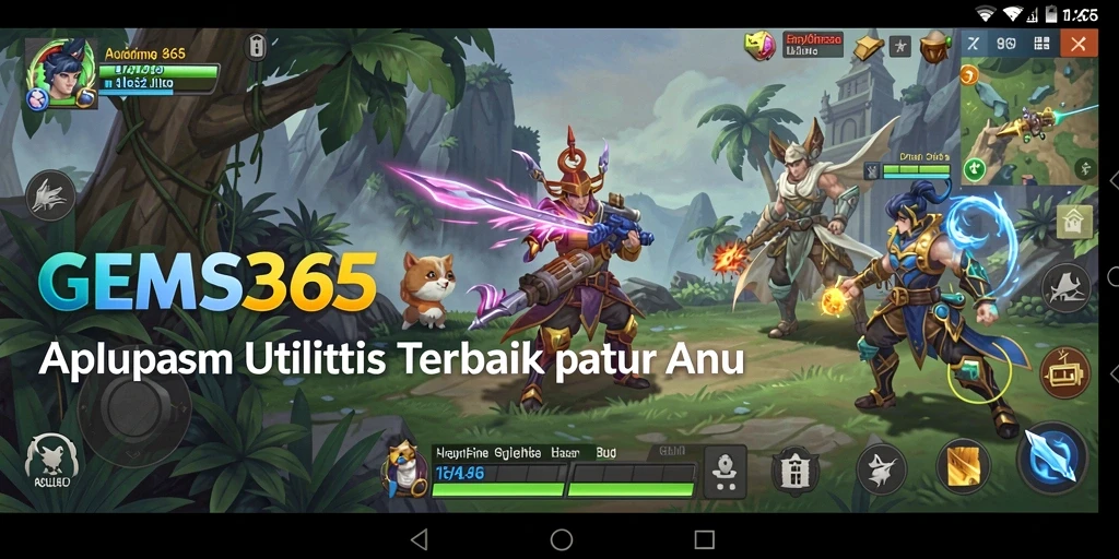 Tampilan antarmuka utama GEMS365 dengan fitur utilitas lengkap.