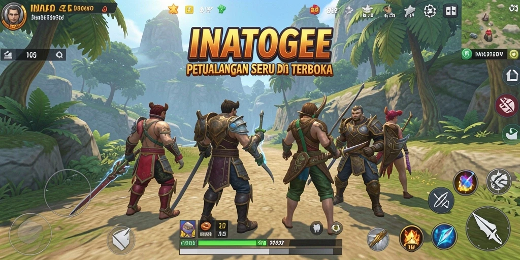 Tampilan interaksi gameplay yang menarik di dunia terbuka INATOGEL.