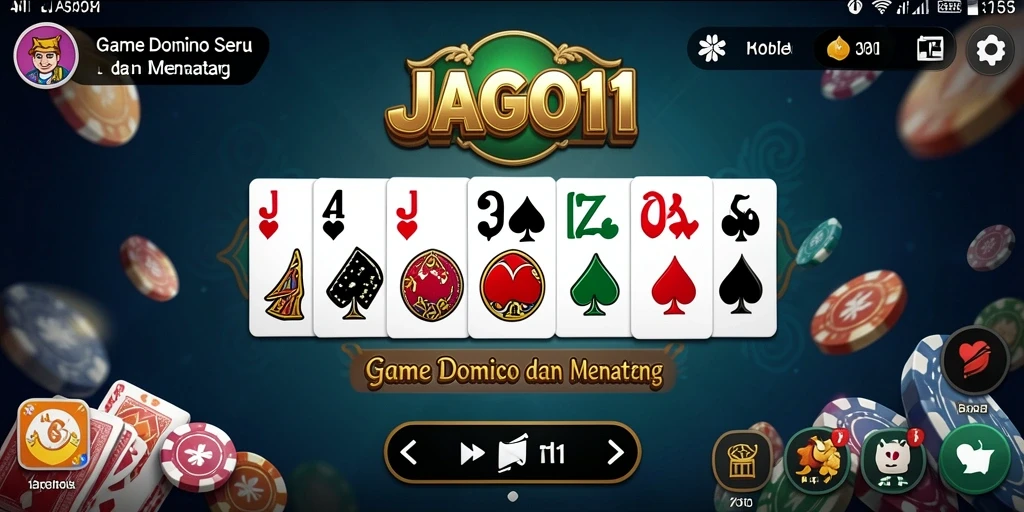Tampilan gameplay Domino seru di JAGO11 dengan interaksi pemain.