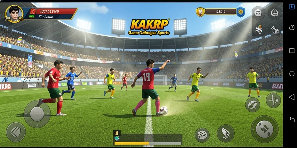 Screenshot KAKRP menampilkan aksi seru dalam kompetisi olahraga.