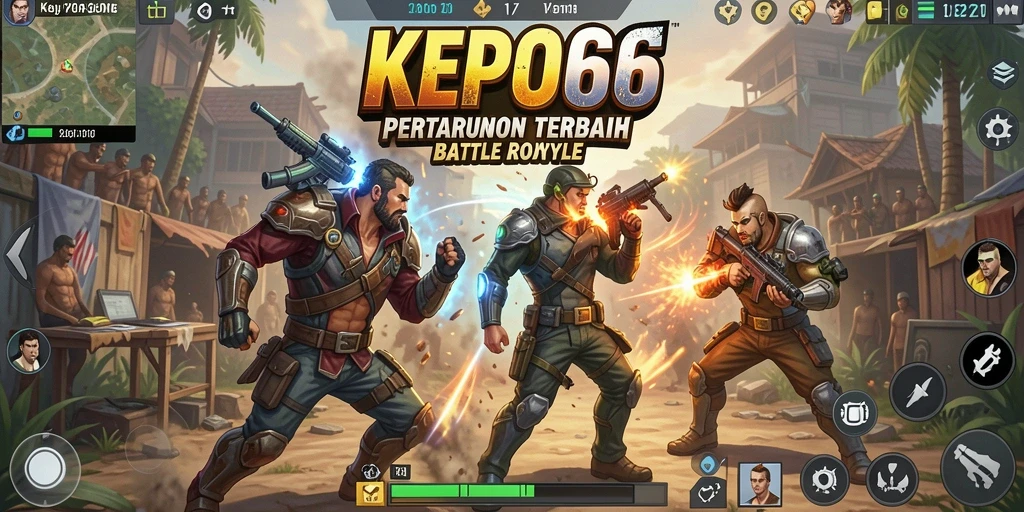 Screenshot gameplay KEPO66 memperlihatkan aksi seru dalam pertarungan Battle Royale.