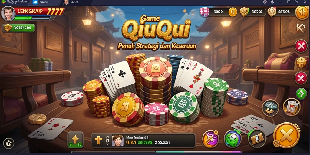Screenshot gameplay LENGKAP777 menampilkan pertarungan seru QiuQiu.