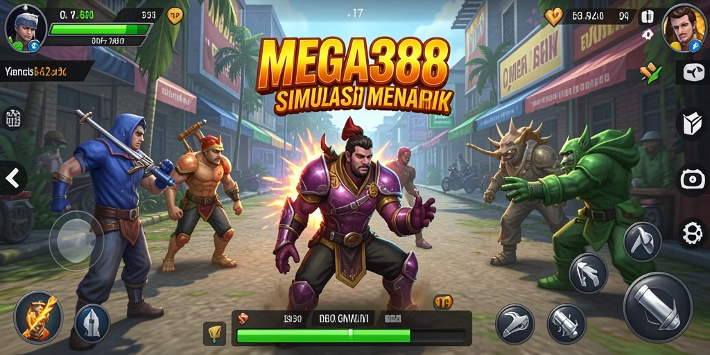 Screenshot gameplay MEGA388 yang menunjukkan elemen simulasi yang mendalam.