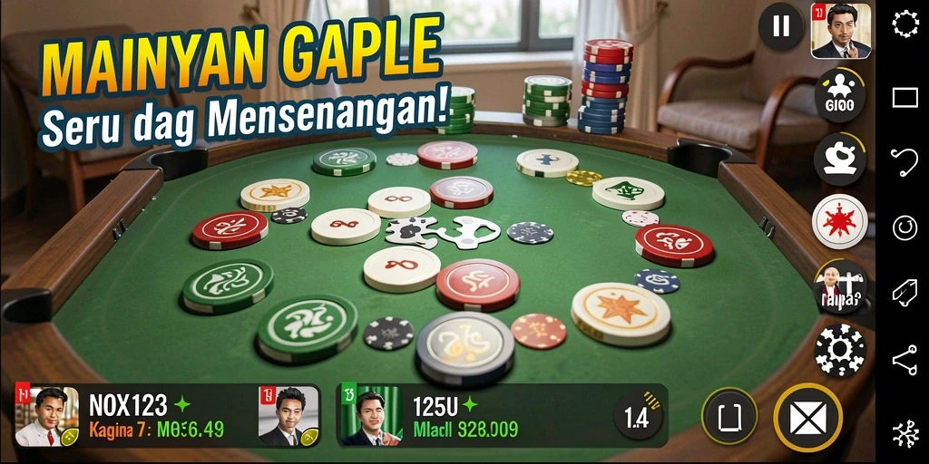 Tampilan gameplay Gaple yang seru dan interaktif.