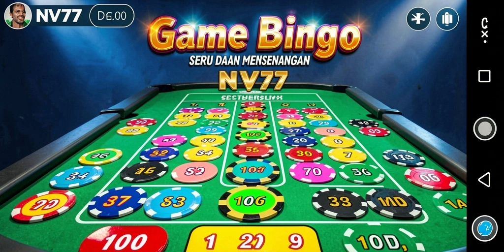 Tampilan gameplay Bingo yang mendebarkan di NV77.