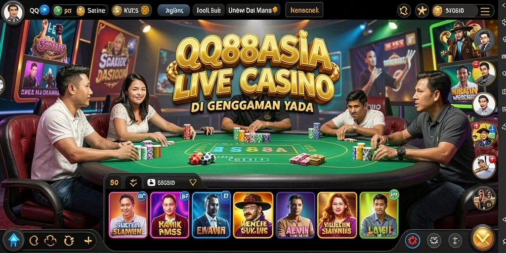 Tampilan permainan Live Casino di QQ88ASIA yang memukau dan interaktif.