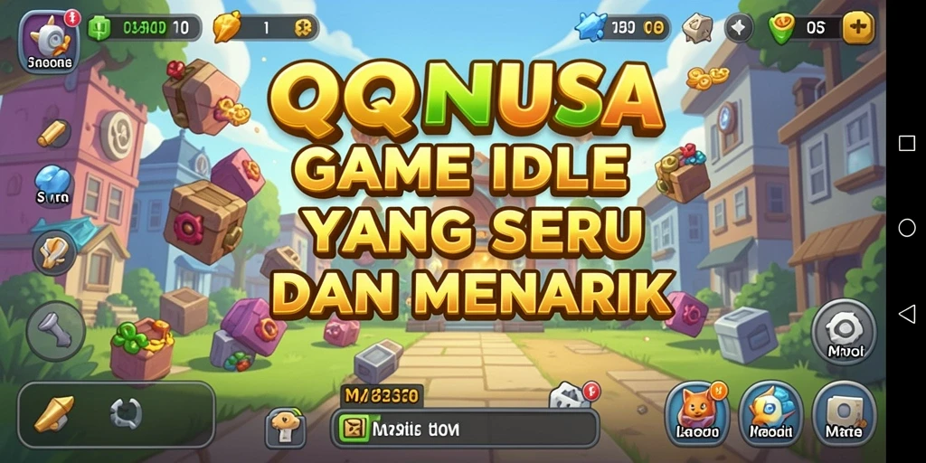 Screenshot dari gameplay QQNUSA yang menunjukkan pengumpulan sumber daya seru.