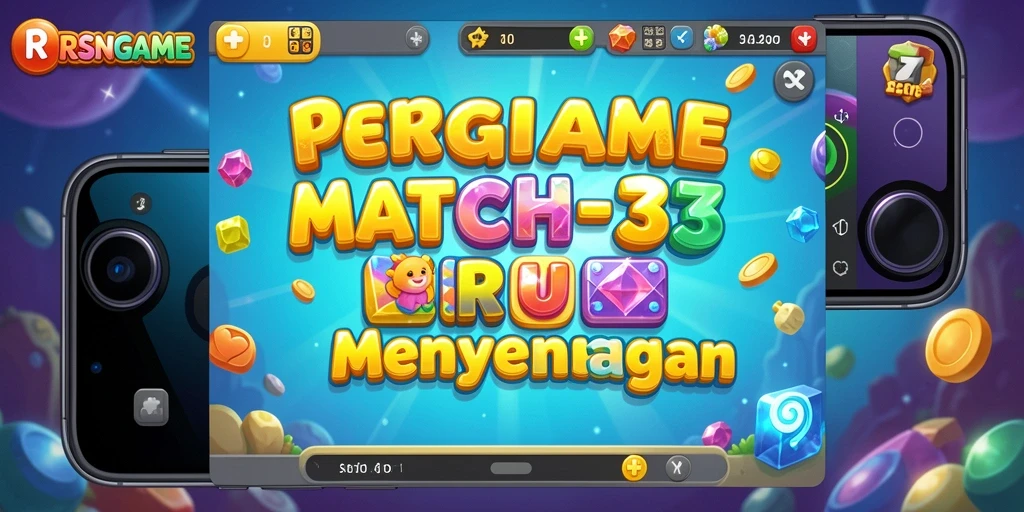 Tampilan permainan RSNGAME dengan gameplay Match-3 yang menarik.