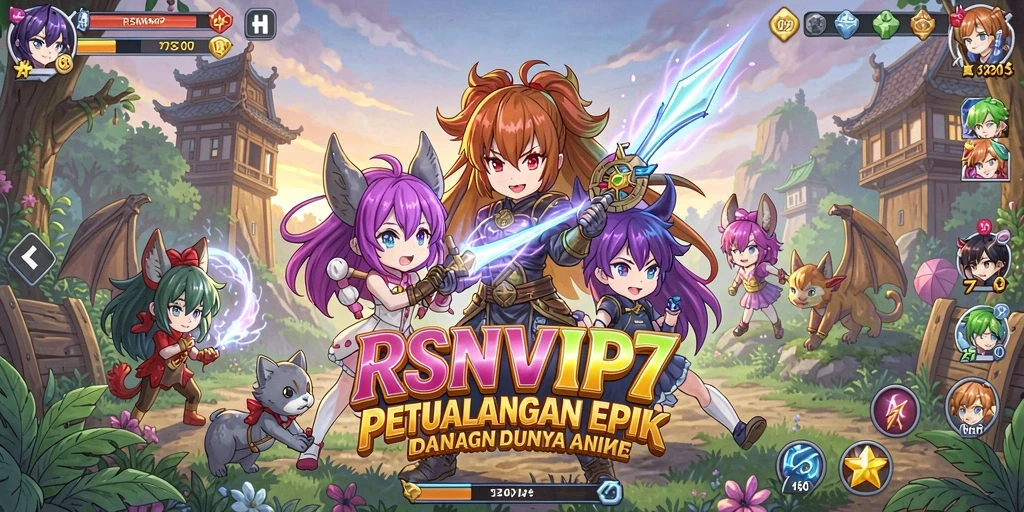 Screenshot gameplay RSNVIP7 yang menunjukkan aksi petualangan Anime.