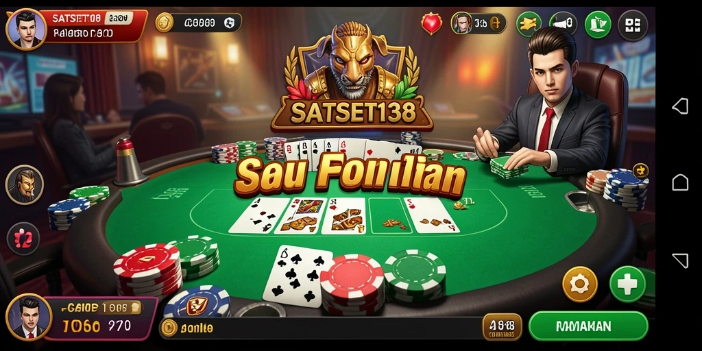 Screenshot menunjukkan gameplay menarik dari SATSET138 dengan aksi Poker seru.