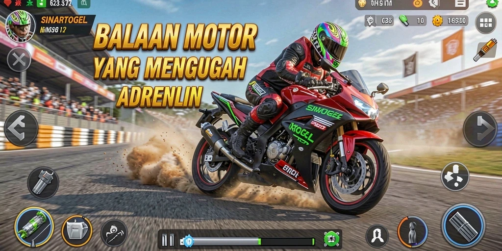 Gameplay balapan motor yang mendebarkan di SINARTOGEL.