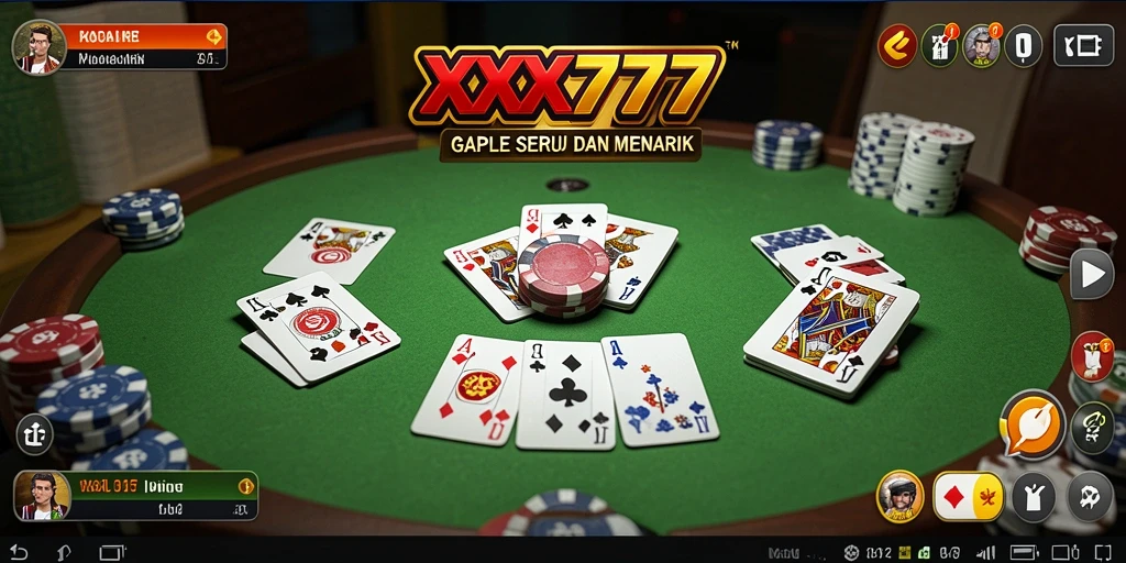 Tampilan gameplay seru dari game Gaple XXX777.
